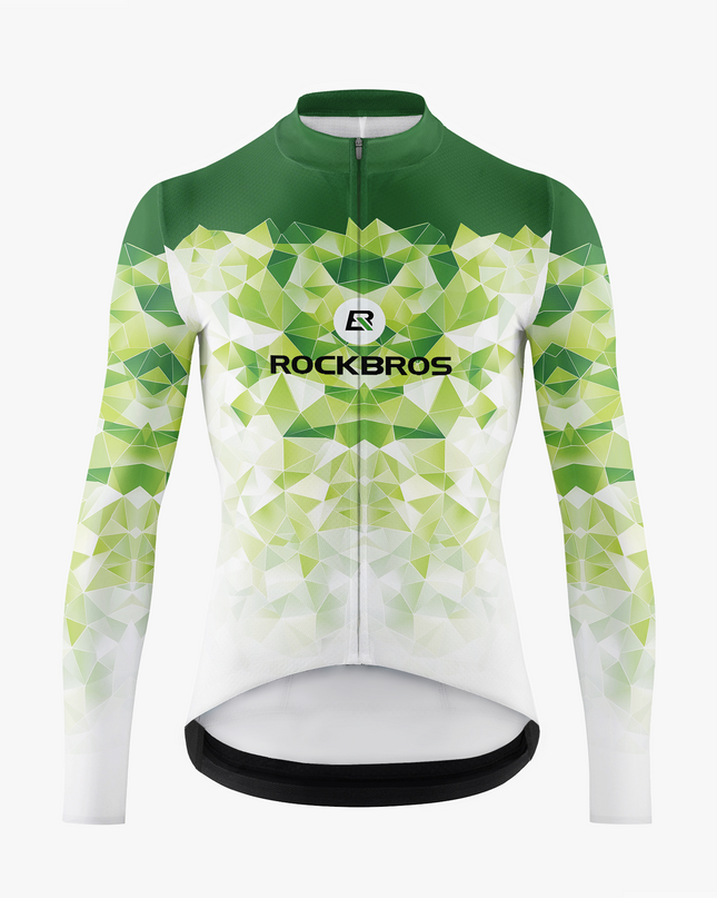 Men's Green Diamond Gradient Cycling Jersey