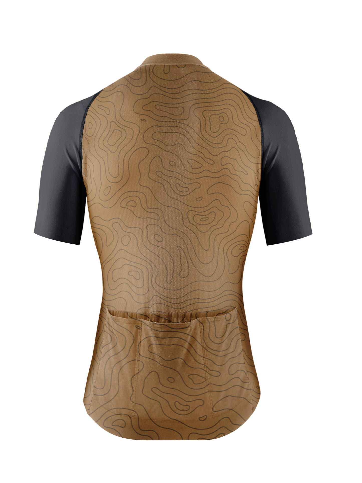 RockBros Men's Earth Brown & Black Topographic Contour Cycling Jersey