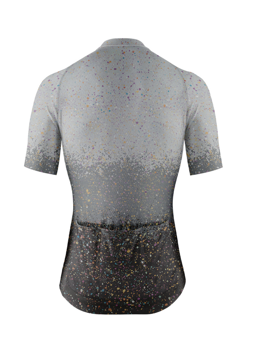 RockBros Women's Grey Ombre & Multi-Color Paint Splatter Cycling Jersey