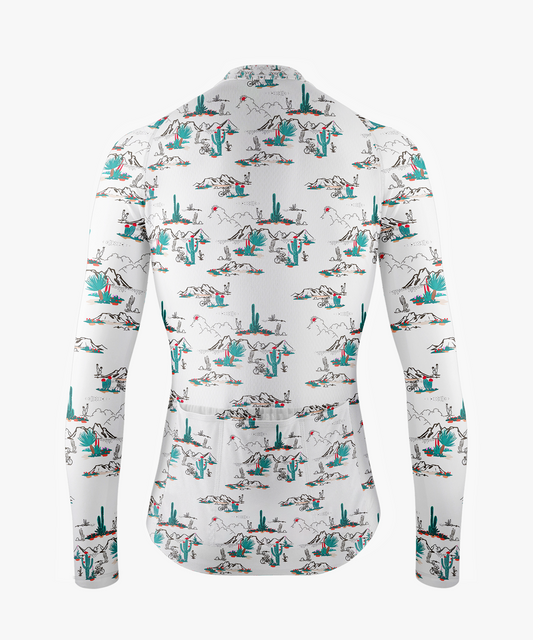 Men's White & Mint Cactus Cycling Jersey