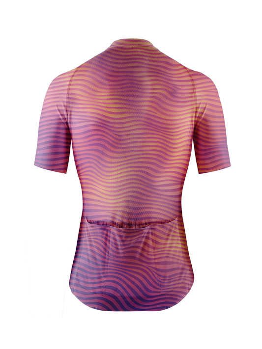 RockBros Women's Geometric Rhythm Sunset Wave Cycling Jersey