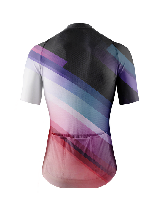 RockBros Women's Geometric Flow Prism Stripe Cycling Jersey