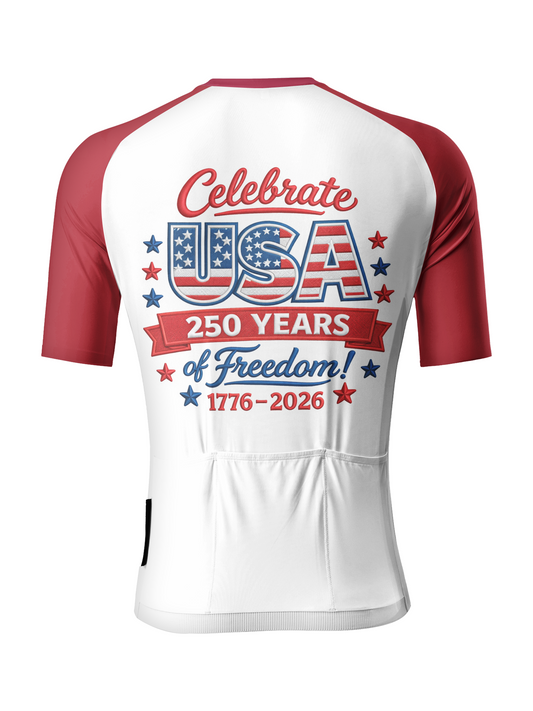 RockBros Men's Retro Graphic America 250 Cycling Jersey