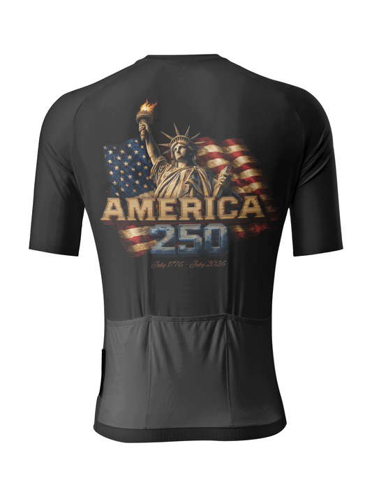 RockBros Men's Retro Graphic Liberty 250 Cycling Jersey