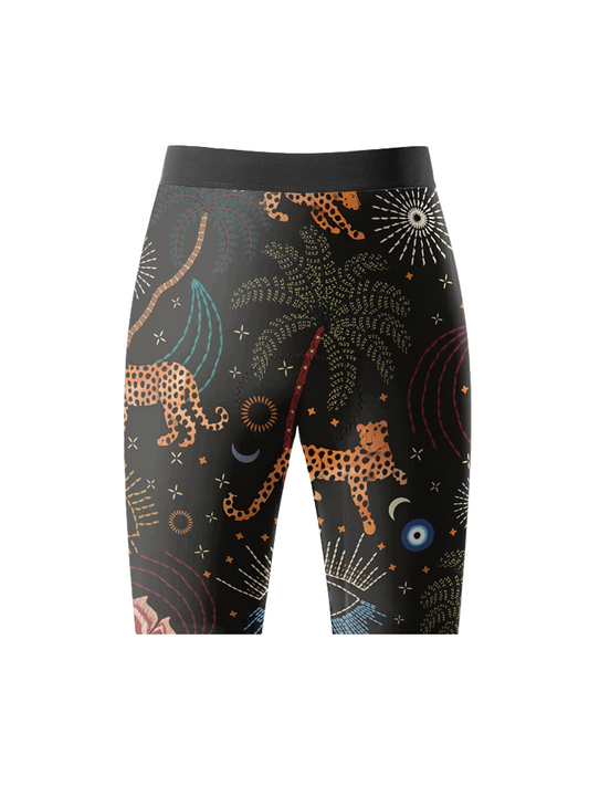 ROCKBROS Women's Wild Garden Pro Aero Cycling Shorts with Leopard & Mystic Symbols