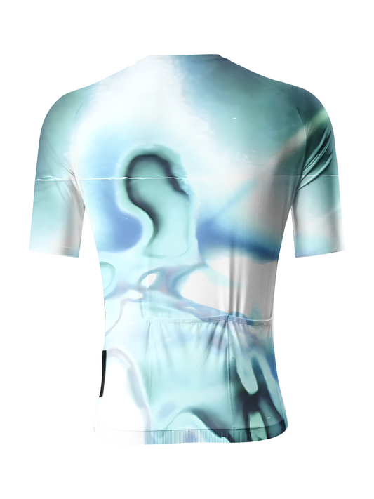 RockBros Men's "Deep Sea Ether" Kinetic Liquid Art Cycling Jersey
