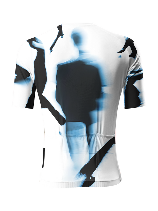 RockBros Men's "Cyber Pulse" Kinetic Glitch Art Cycling Jersey