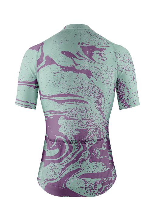 RockBros Men's "Mint Flux" Artistic Liquid Marble Cycling Jersey
