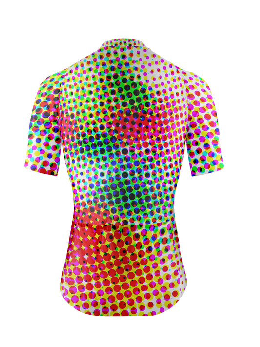 RockBros Men's "Chromatic Burst" Digital Pointillist Performance Cycling Jersey