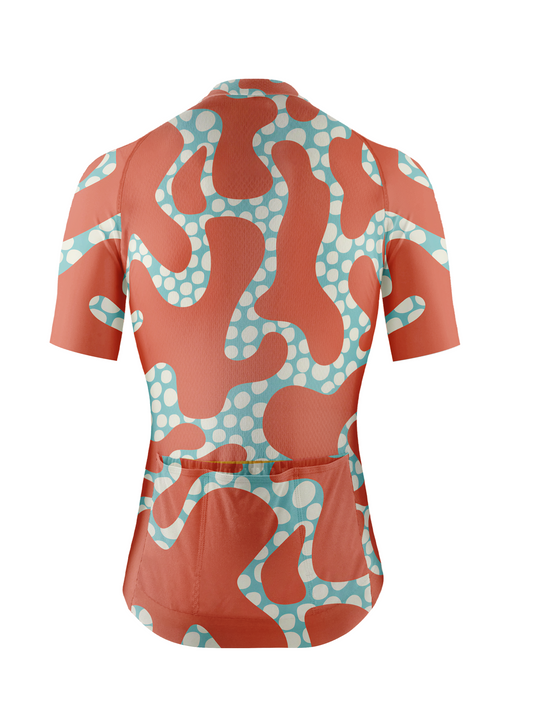 RockBros Women's "Coral Pulse" Artistic Amoeba-Dot Cycling Jersey