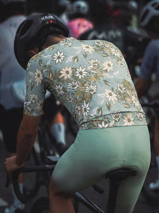 ROCKBROS Women's Vintage Floral Print Short Sleeve Cycling Jersey