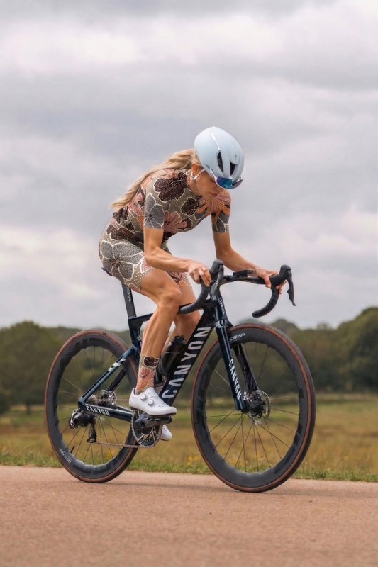 ROCKBROS Women Vintage Floral Print Short Sleeve Cycling Jersey