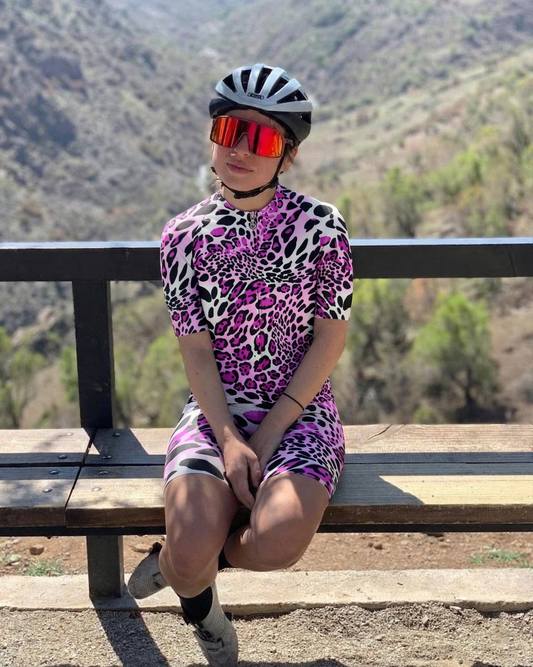 ROCKBROS Women's Violet Leopard Pro-Performance Breathable Aero Jersey