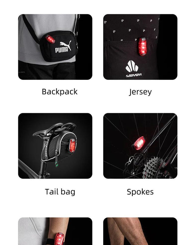 ROCKBROS Bike Tail Light Mini MTB Road Bike Light Warning Helmet Light Rear Bag light Portable Running Light Bicycle Accessories