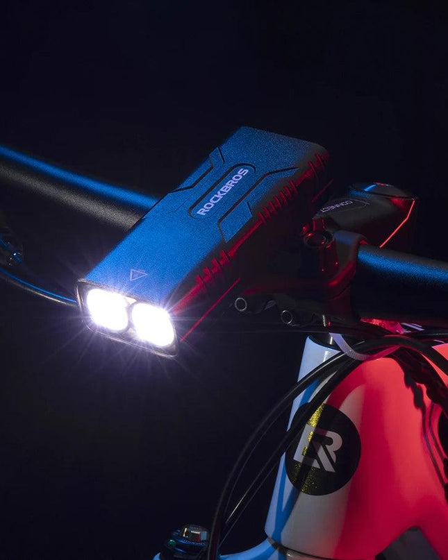 ROCKBROS 2T6 LED Bicycle Light 10W 10000 mAh Bike Front Lamp Flashlight Cycling Equipment MTB Headlight Super Bright Flashlight