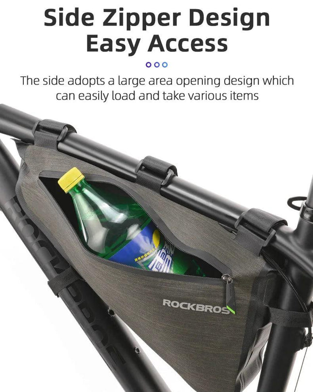 ROCKBROS Rainproof Bike Bag Large Capacity MTB Road Frame Bag Triangle Pouch Waterproof Caulking Bicycle Bag Pannier Accessories
