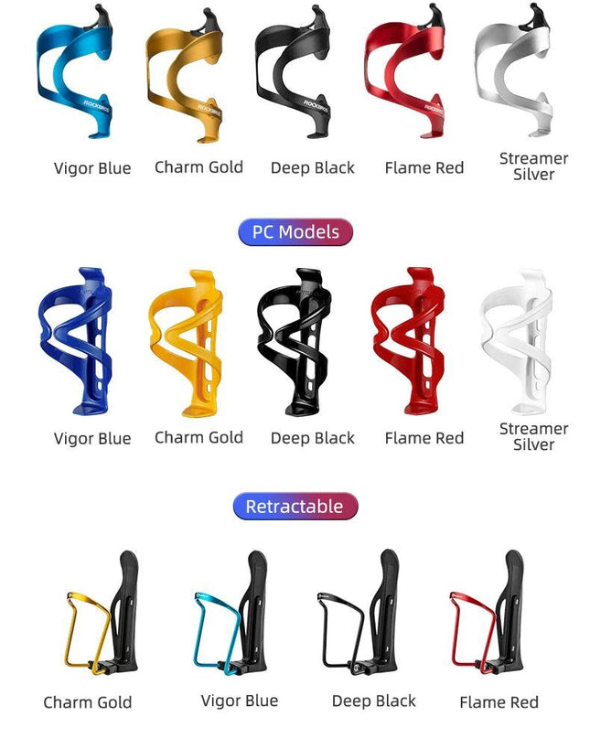 ROCKBROS Bicycle Aluminium Alloy Adjustable Water Bottle Cage Mountain Bike Cycling Bottle Holder Ultralight HandleBar Mount