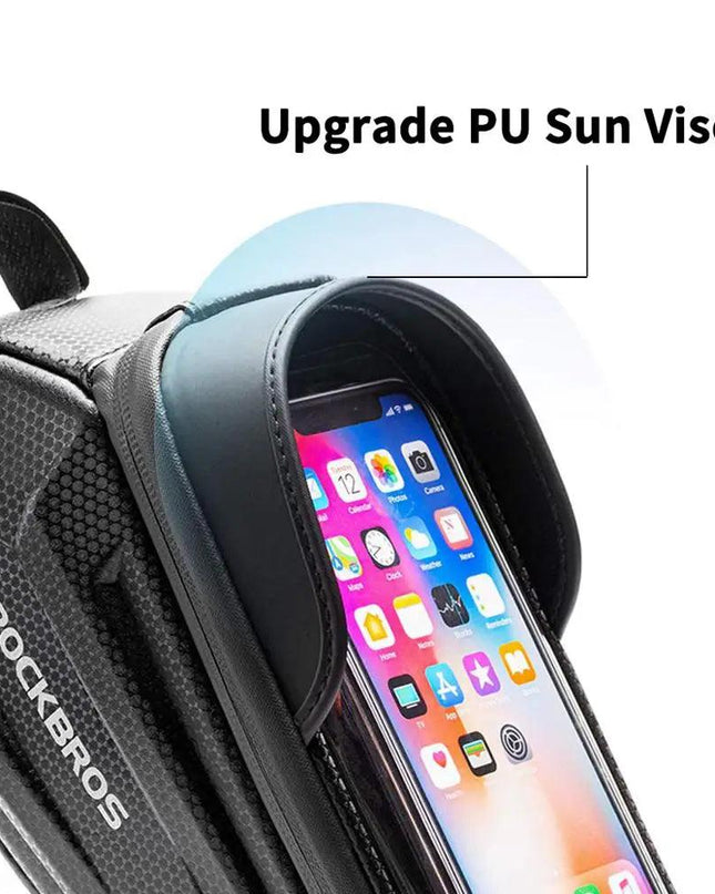 ROCKBROS Bicycle Bag Waterproof Touch Screen Cycling Bag Top Front Tube Frame MTB Road Bike Bag 6.5 Phone Case Bike Accessories