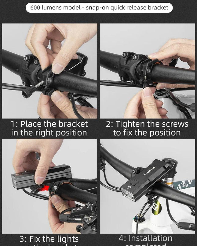 ROCKBROS 2T6 LED Bicycle Light 10W 10000 mAh Bike Front Lamp Flashlight Cycling Equipment MTB Headlight Super Bright Flashlight