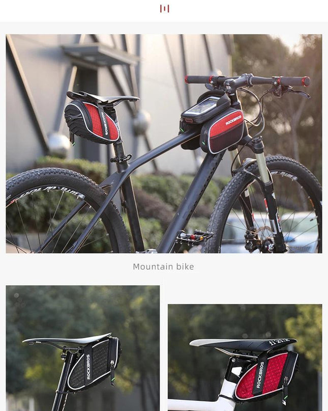 ROCKBROS Bike Bag 3D Shell Rainproof Saddle Bag Reflective Bicycle Bag Shockproof Cycling Rear Seatpost Bag MTB Bike Accessories
