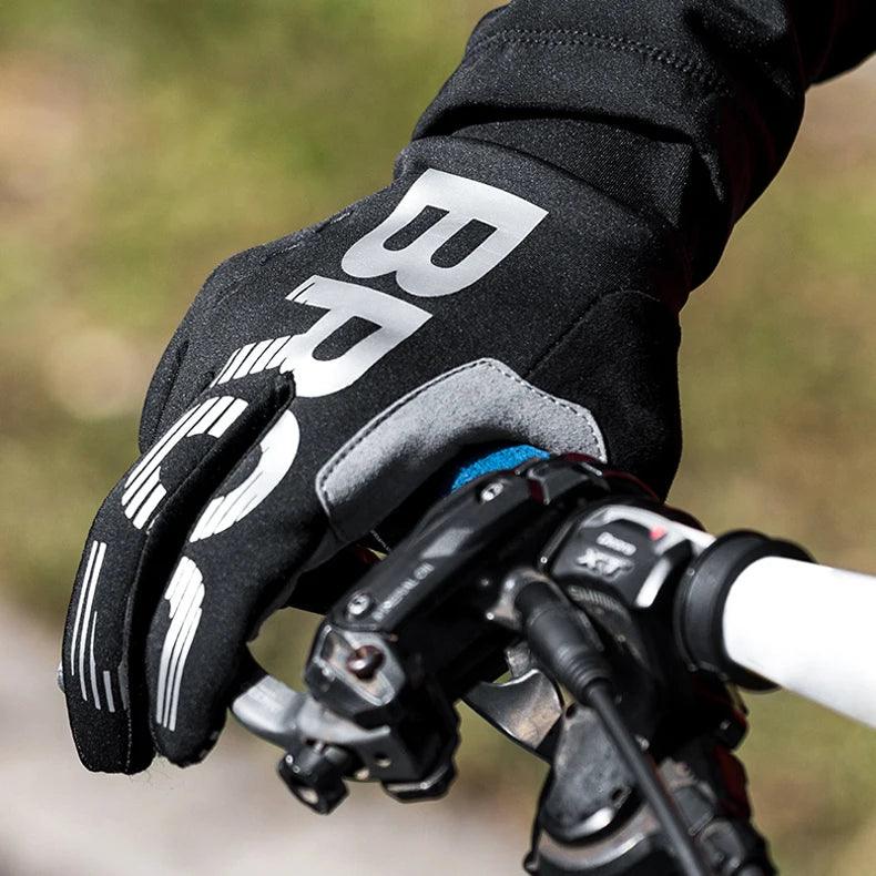 ROCKBROS Cycling Gloves Shockproof Wear Resistant SBR Men Women Full Finger Windproof Gloves Breathable Lengthen Warm MTB Glove