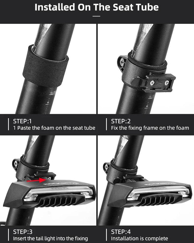 ROCKBROS Bike Tail Light USB Rechargeable Wireless Waterproof MTB Safety Intelligent Remote Control Turn Sign Bicycle Light Lamp