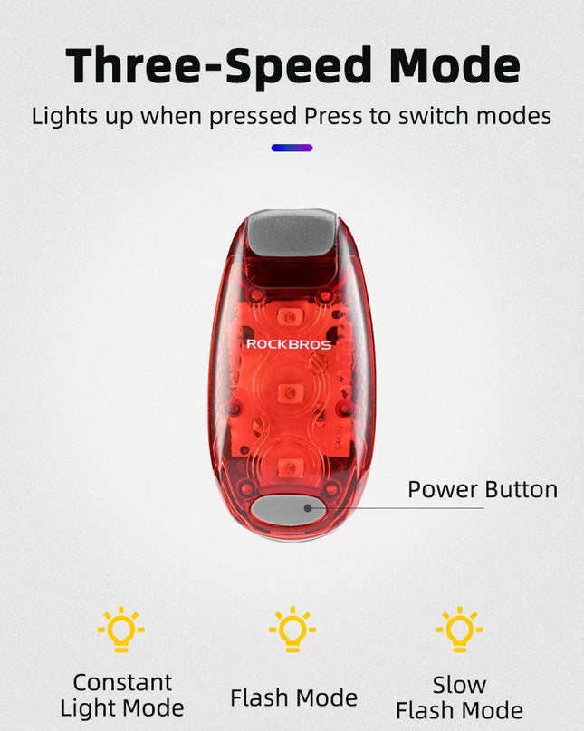 ROCKBROS Bike Tail Light Mini MTB Road Bike Light Warning Helmet Light Rear Bag light Portable Running Light Bicycle Accessories