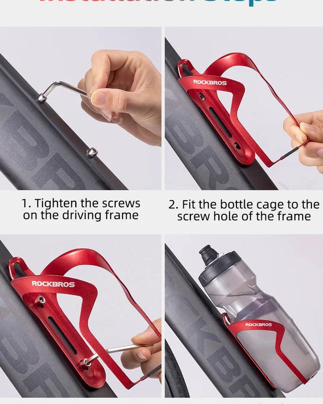 ROCKBROS Bike Bottle Holder Aluminum Alloy One Piece Water Cup Bicycle Mount Ultralight Rack MTB Road Cycling Cage Bracket Parts