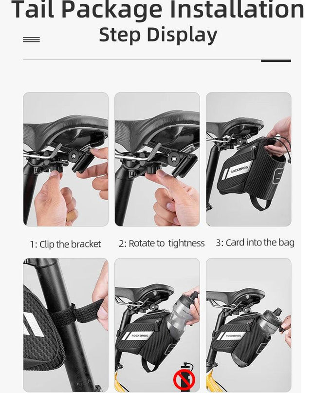 ROCKBROS 1.5L Bicycle Bag Water Repellent Durable Reflective MTB Road Bike With Water Bottle Pocket Bike Bag Accessories