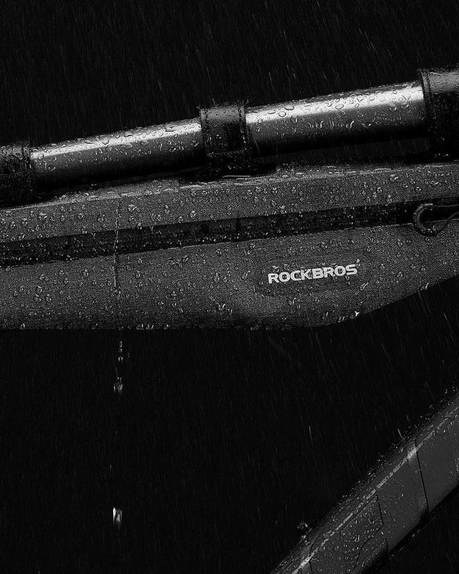 ROCKBROS 1.5L Full Waterproof Bike Bag Front Tube Triangle Lengthed Double Zipper Scratch-resistant Bicycle Bag Bike Accessories