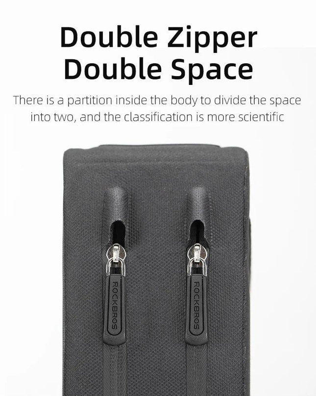 ROCKBROS Bicycle Bag Rainproof Top Front Tube Parcel Big Capacity Nylon Ultralight Portable Doube Zipper Pocket  Bike Accessory