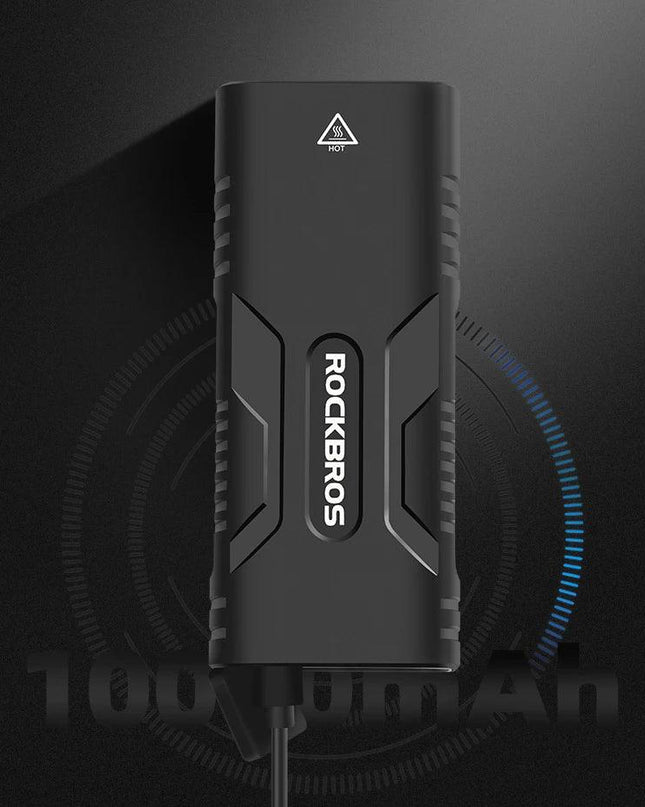 ROCKBROS 2T6 LED Bicycle Light 10W 10000 mAh Bike Front Lamp Flashlight Cycling Equipment MTB Headlight Super Bright Flashlight