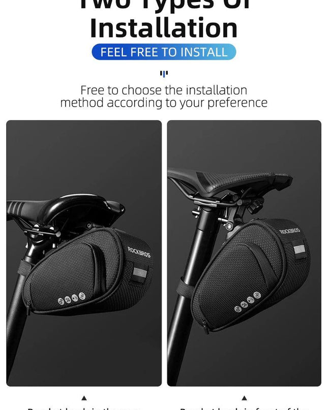 ROCKBROS Rainproof Bicycle Bag Shockproof Bike Saddle Bag For Refletive Rear Large Capatity Seatpost MTB Bike Bag Accessories