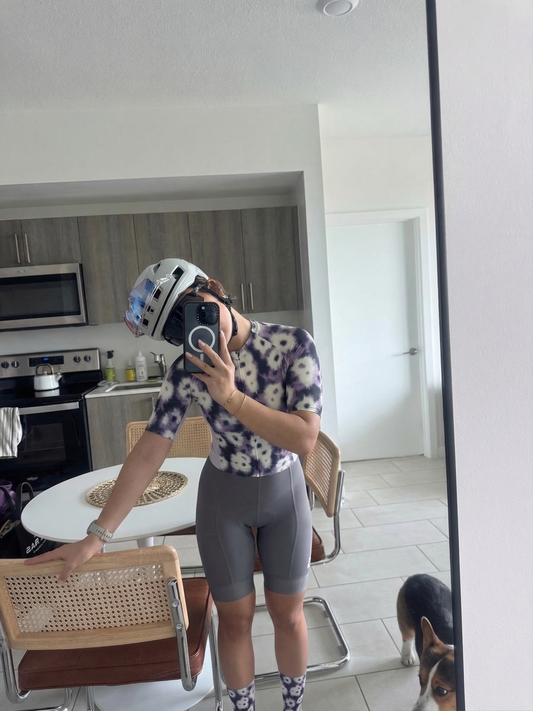 ROCKBROS Women's Lavender Mist All-Weather Tie-Dye Floral Pro Jersey