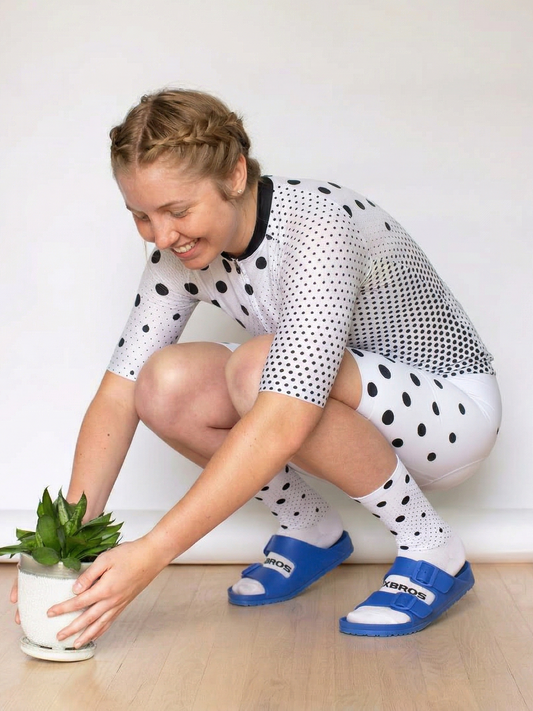 ROCKBROS Women's Monochrome Pulse Halftone Op-Art Pro Jersey