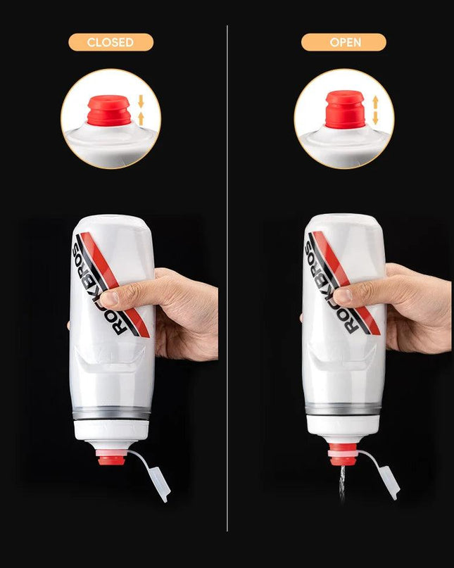 ROCKBROS Cycling Water Bottle Cold Water Insulated Thermal Silicone Bottle Fitness Outdoor Bicycle Portable 620ml Water Kettle