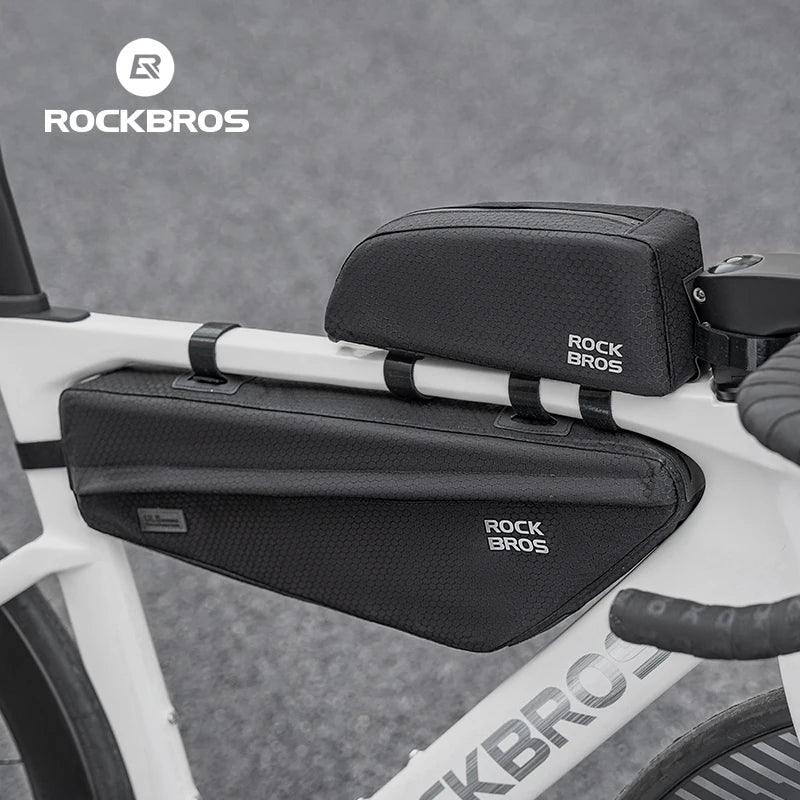 ROCKBROS Bicycle Bag Rainproof Cycling Top Tube Frame Bag Reflective Large Capacity MTB Road Bike Pannier Bag Wear-resistant