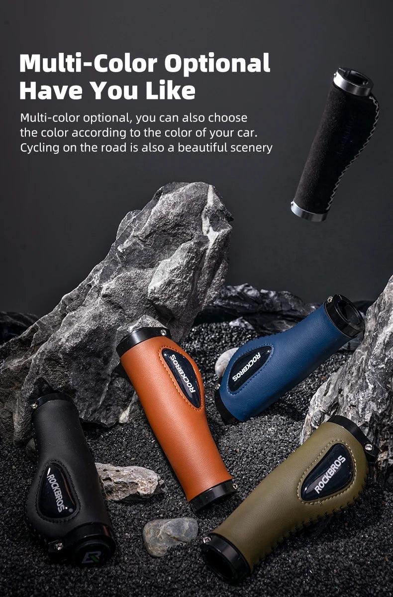 ROCKBROS Cycling Handlebar MTB Bicycle Grips Bike Double Lock Rubber Grips Anti-skid Shock-absorbing Soft Bike Accessories