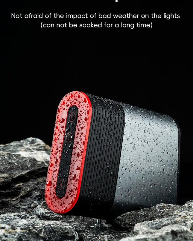 ROCKBROS Bicycle Tail Light With Lock Bluetooth Password Pairing Bike Lock Light IPX6 Waterproof Warning Light Tail  Accessories