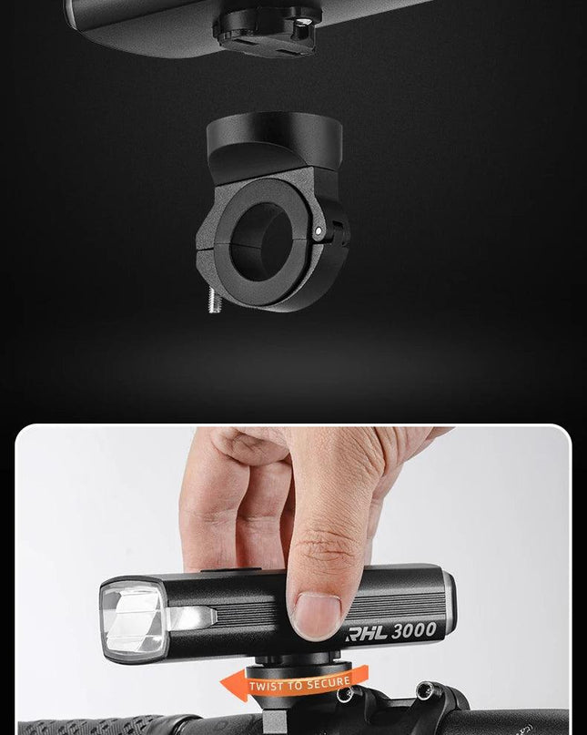 ROCKBROS 3000LM Bike Light Type-C Charging Front Lamp 10000mAh Bicycle Light IPX6 Aluminum Alloy Headlight Bike Accessories