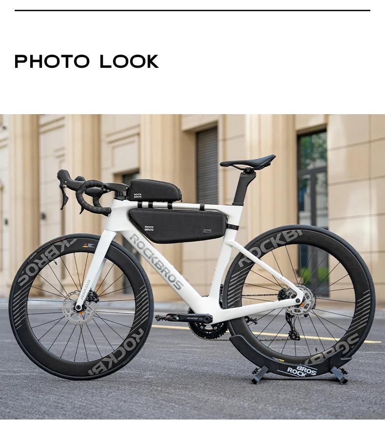 ROCKBROS Bicycle Bag Rainproof Cycling Top Tube Frame Bag Reflective Large Capacity MTB Road Bike Pannier Bag Wear-resistant