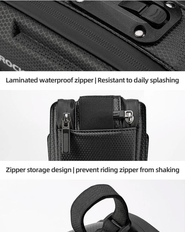 ROCKBROS1.7L Bicycle Bag Waterproof Rear Large Capatity Quick Release Seatpost Shockproof Double Zipper Rear Bag Accessories