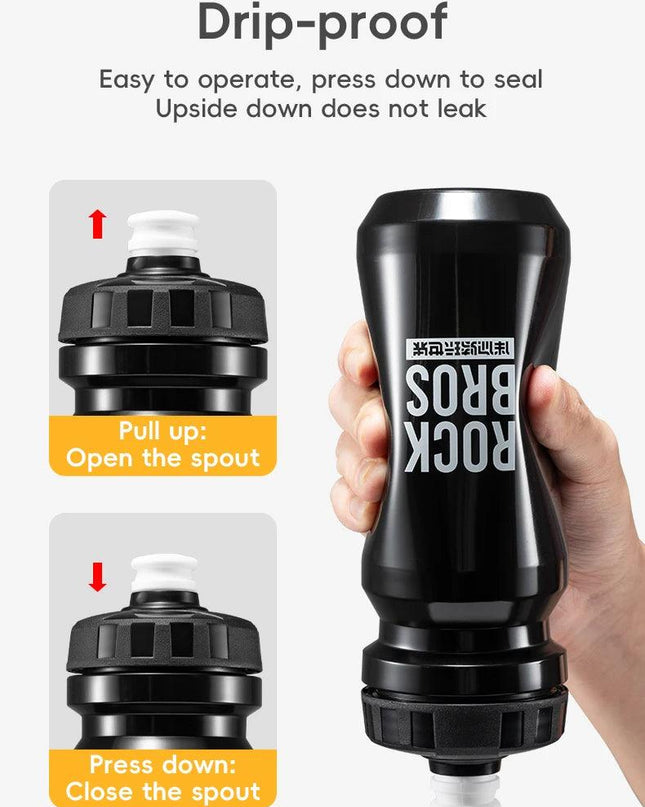 ROCKBROS Bicycle Water Bottle With Dust Cover 600ml PP5 MTB Road Bike Leak-proof Bottle Outdoor Travel Portable Sports Cup