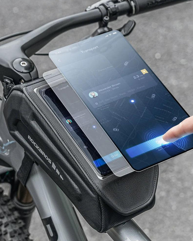 ROCKBROS Bike Bag 1.7L Phone Bag Waterproof Front Frame Cycling Bag Touch Screen Case Holder Hard Shell Bike Bag Mtb Accessories