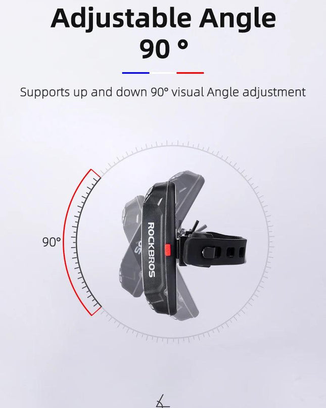 ROCKBROS Bicycle Light Waterproof Bike Taillight LED USB Rechargable Safety Back Light Riding Warning Saddle Bike Rear Light
