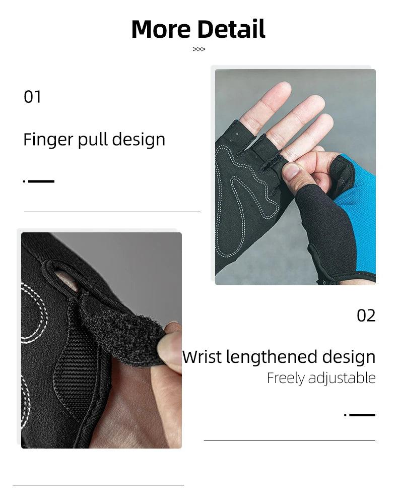 ROCKBROS Cycling Gloves Half Finger Sport Gloves Breathable Summer MTB Mountain Outdoor Fitness Mittens Bicycle Glove Equipment