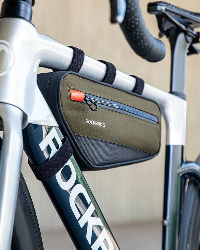 ROCKBROS Bicycle Frame Tube Bag Reflective 1.7L Bike Top Bottom Tube Bag Frame Bag Large Capacity MTB Cycling Pannier Portable