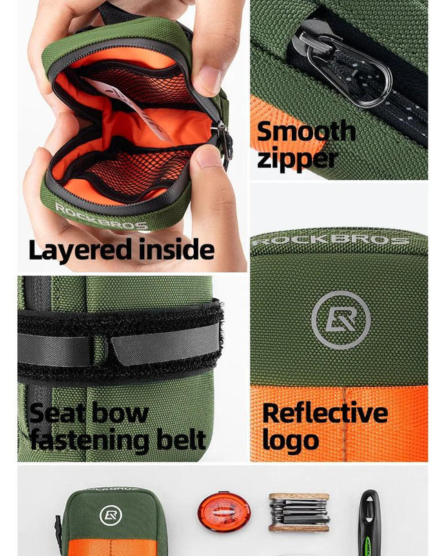 ROCKBROS Mini Bicycle Saddle Bag Lightweight Small 0.35L Bike Bag Portable Multi function Hand Bags Cycling Bag Bike Accessories