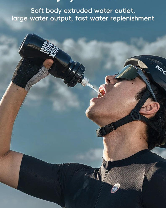 ROCKBROS Bicycle Water Bottle With Dust Cover 600ml PP5 MTB Road Bike Leak-proof Bottle Outdoor Travel Portable Sports Cup