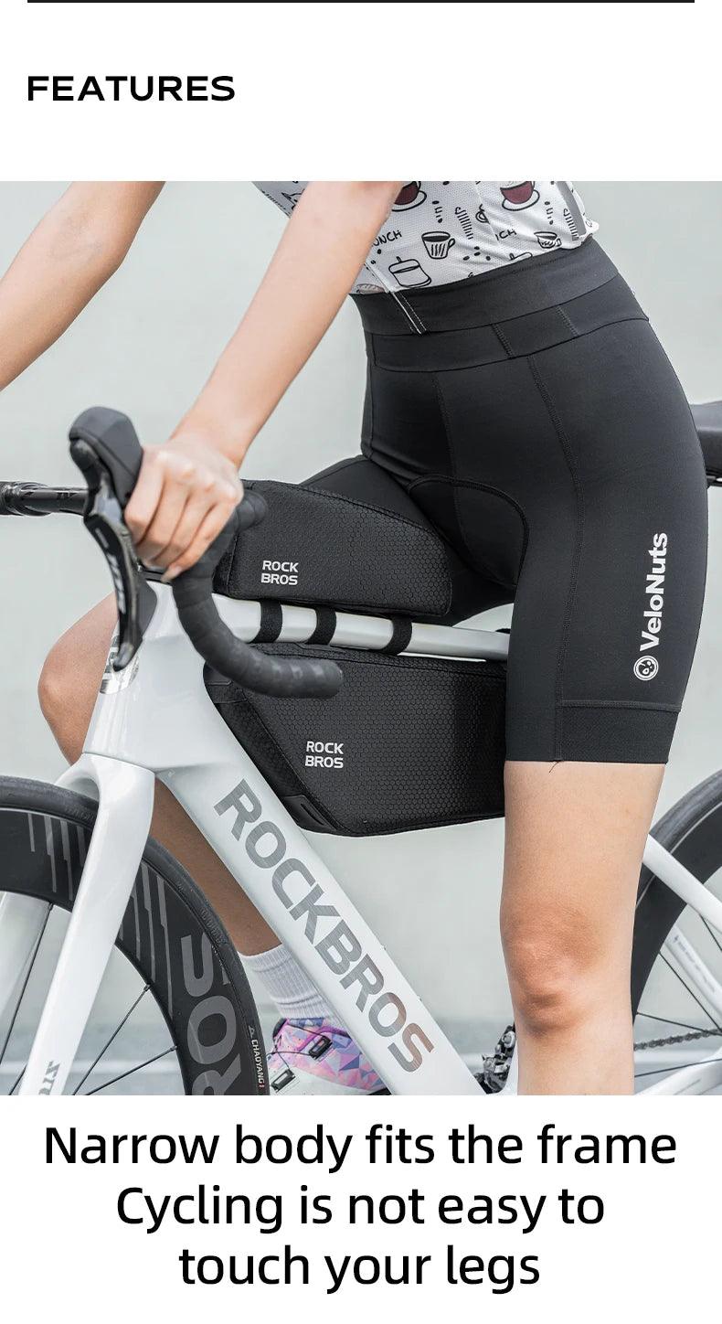 ROCKBROS Bicycle Bag Rainproof Cycling Top Tube Frame Bag Reflective Large Capacity MTB Road Bike Pannier Bag Wear-resistant